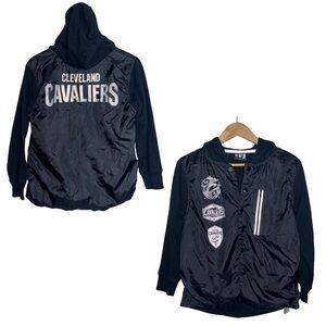 NBA Jacket Cleveland Cavaliers Boys Lined Windbreaker Black Size Large 14-16